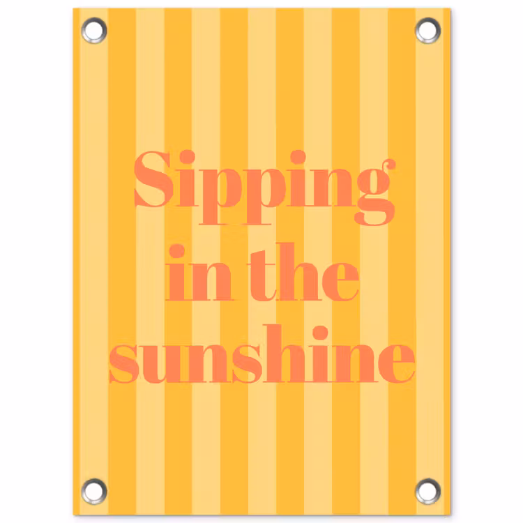 Tuinposter - Gestreept - Geel - Sunshine - Letters — 1
