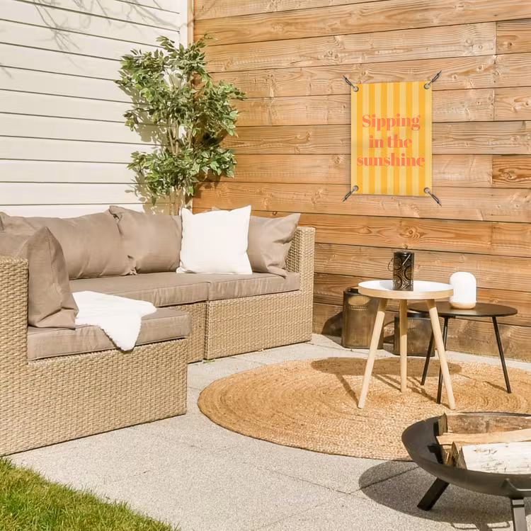 Tuinposter - Gestreept - Geel - Sunshine - Letters — 4