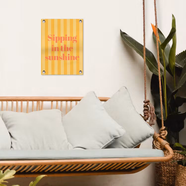 Tuinposter - Gestreept - Geel - Sunshine - Letters — 5