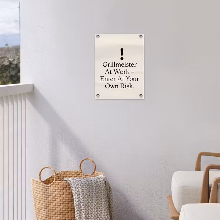 Tuinposter - Grill - Uitroepteken - Zwart - Tekst — 3