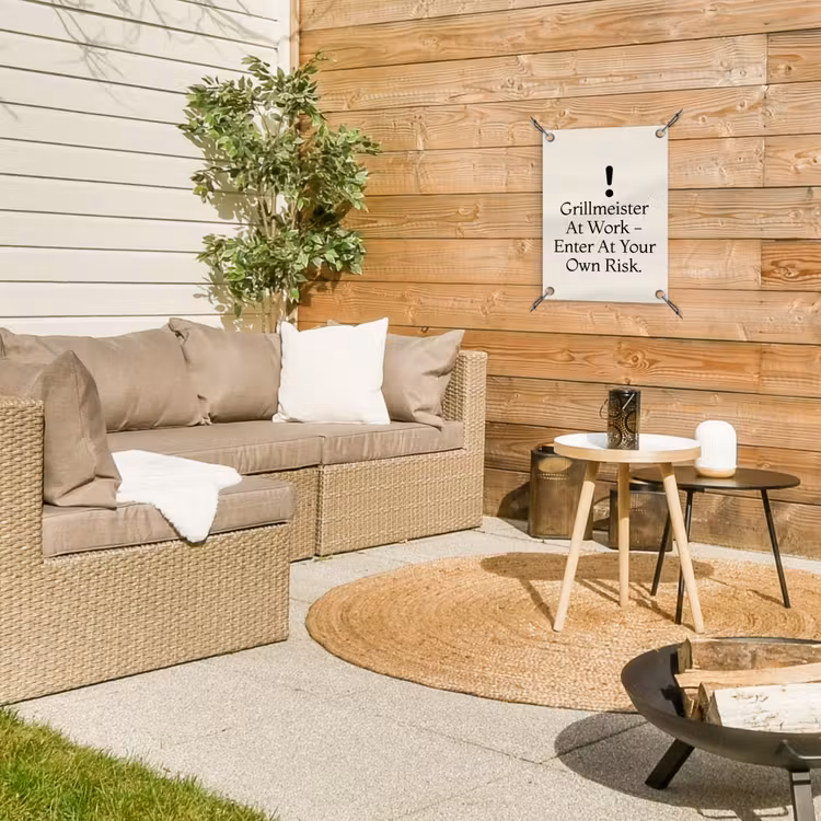 Tuinposter - Grill - Uitroepteken - Zwart - Tekst — 4