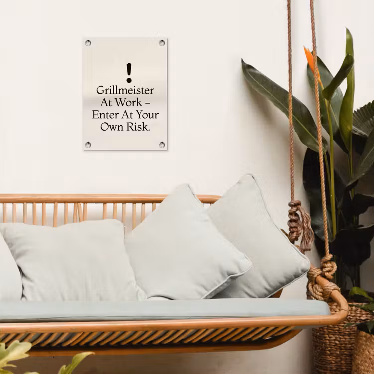 Tuinposter - Grill - Uitroepteken - Zwart - Tekst — 5