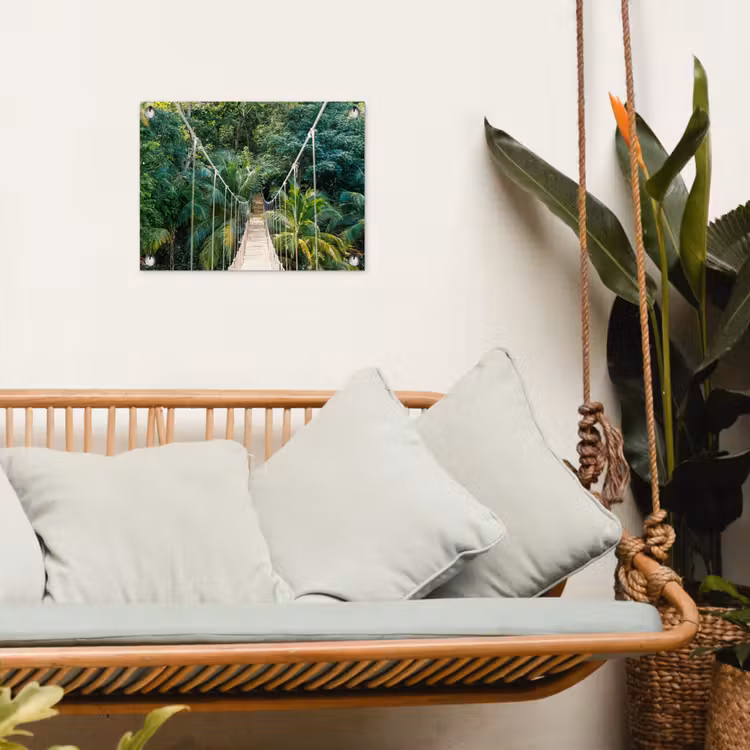 Tuinposter - Jungle - Palmboom - Brug - Natuur - Planten — 5