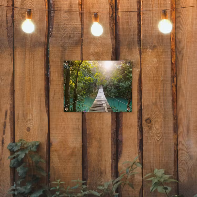 Tuinposter - Jungle - Water - Brug - Natuur - Planten — 2