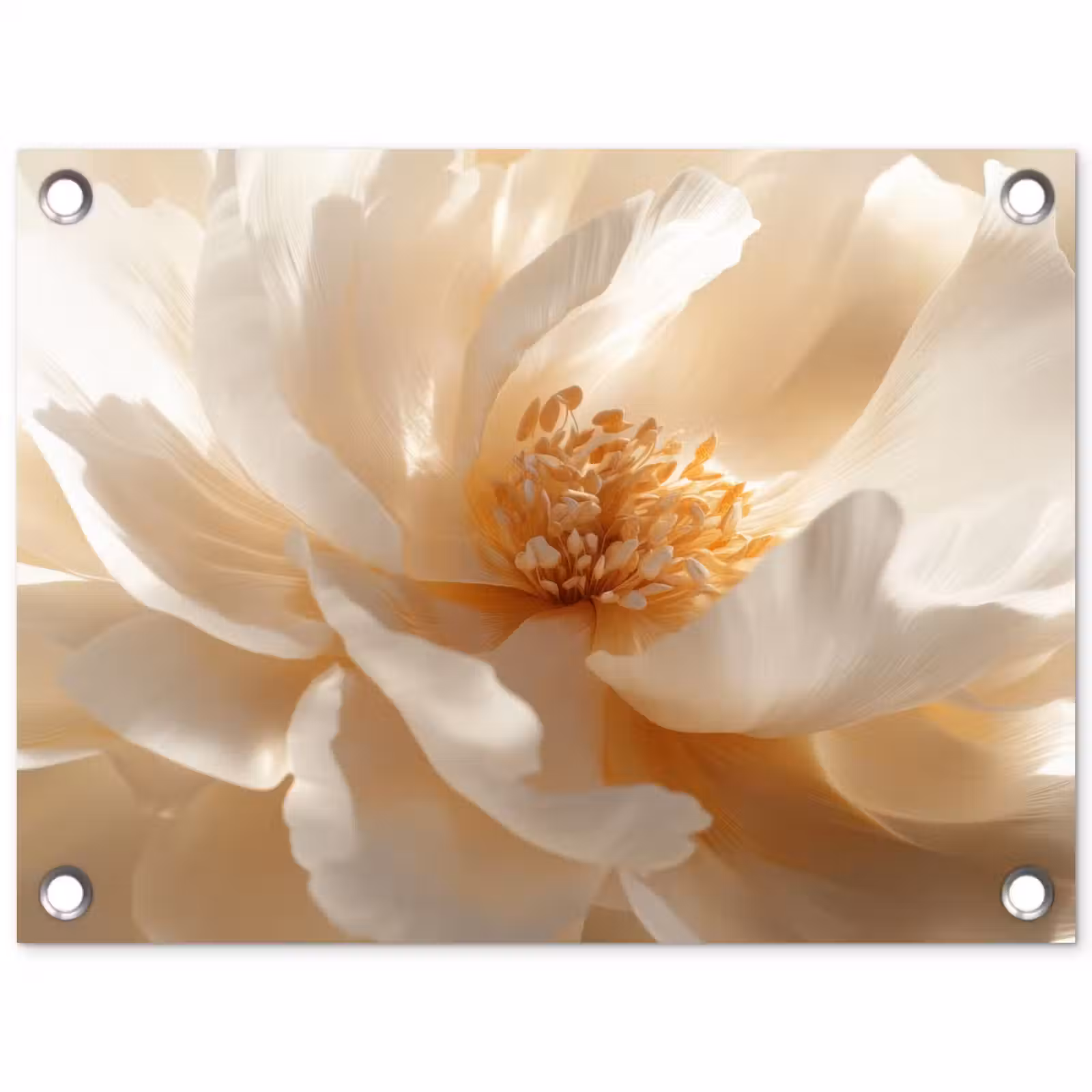 Tuinposter - Close up - Pioenroos - Wit — 1