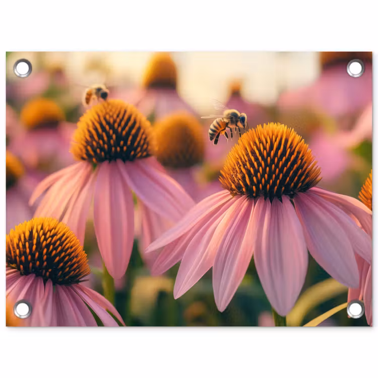 Tuinposter - Bloemen - Paars - Bijen — 1