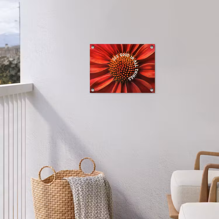 Tuinposter - Close up - Bloem - Quote - Rood — 3