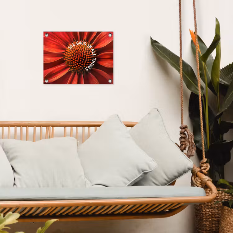 Tuinposter - Close up - Bloem - Quote - Rood — 5
