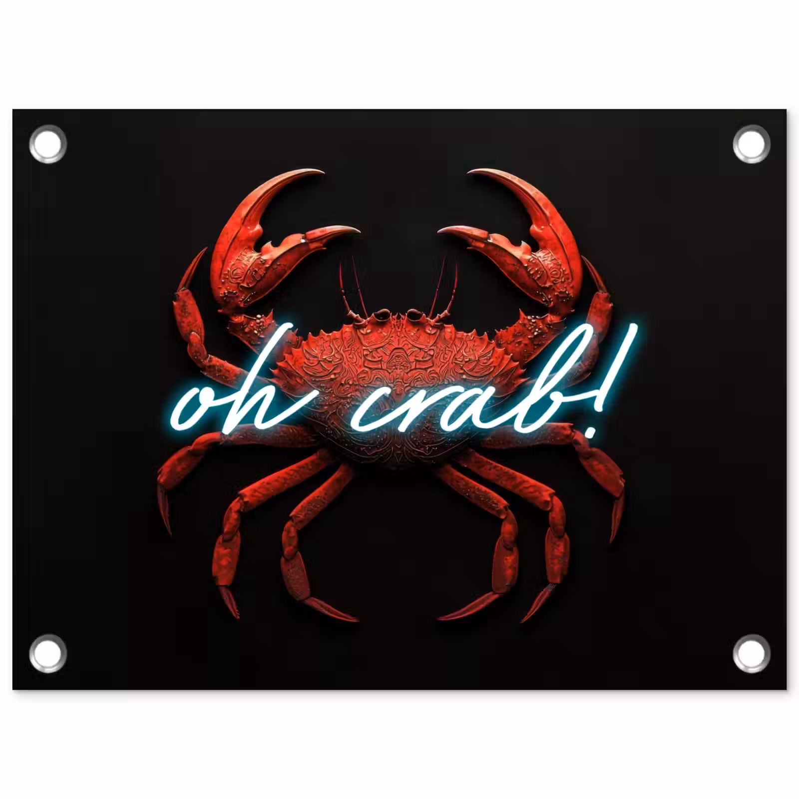 Tuinposter - Krab - Rood - Neon - Quote — 1