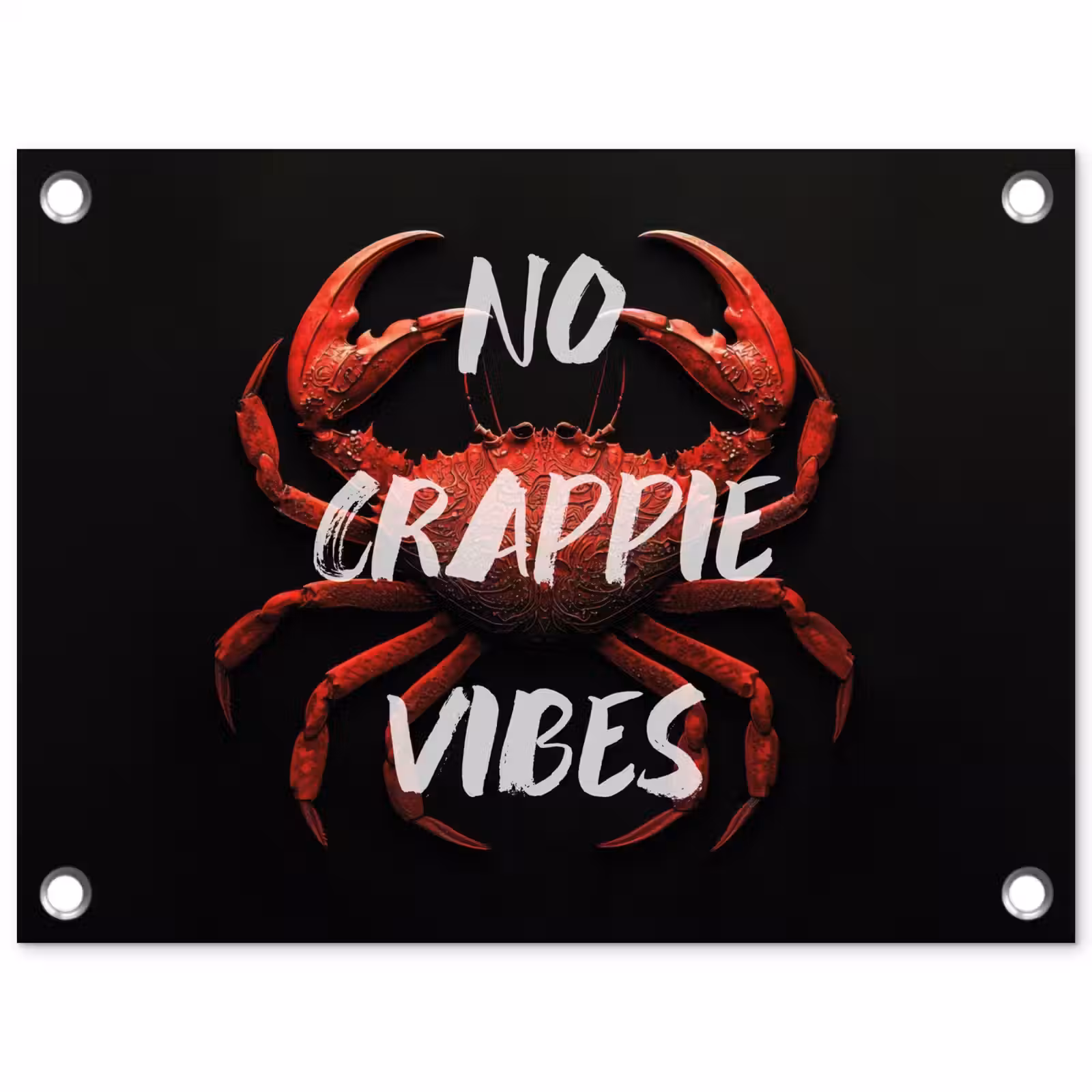 Tuinposter - Krab - Rood - Tekst - Zwart — 1