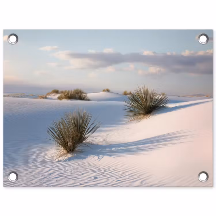 Tuinposter - Duinen - Gras - Wolken - Beige — 1