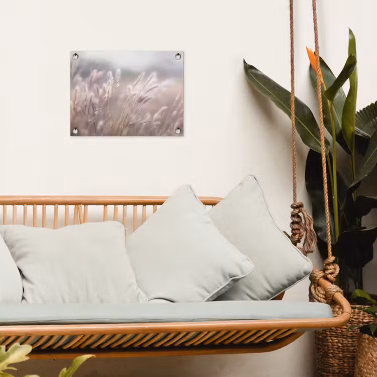 Tuinposter - Graspluimen - Wind - Beige - Mistig — 5