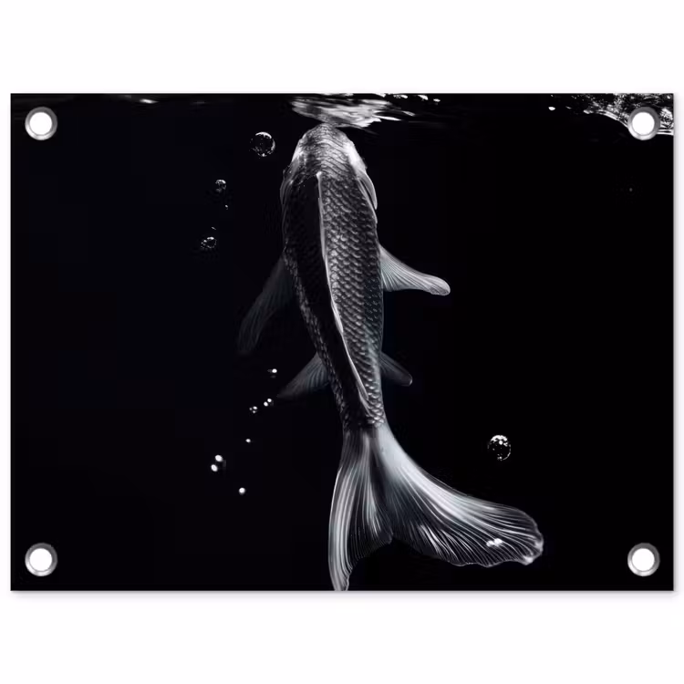 Tuinposter - Koi - Vissen - Water - Zwart — 1