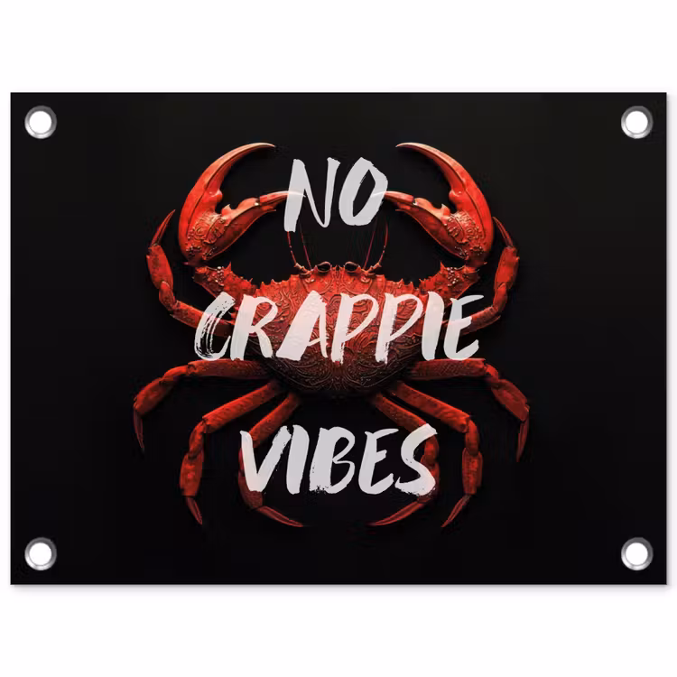 Tuinposter - Krab - Rood - Tekst - Zwart — 1