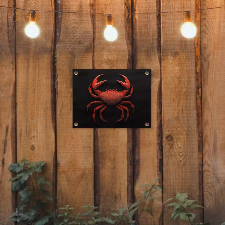 Tuinposter - Krab - Rood - Vissen - Schaaldieren — 2