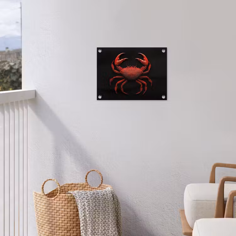 Tuinposter - Krab - Rood - Vissen - Schaaldieren — 3