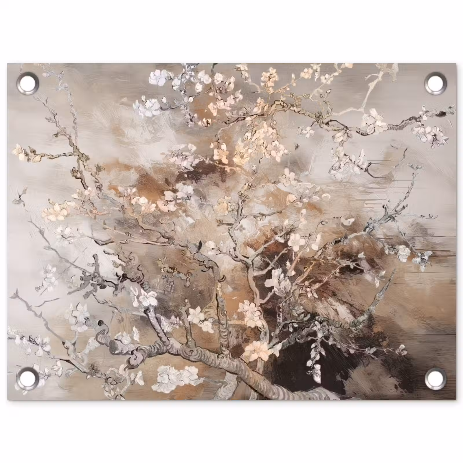 Tuinposter - Amandelbloesem - Kunst - Van Gogh - Beige - Abstract — 1