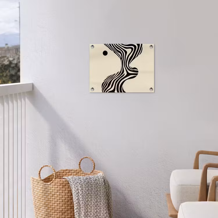 Tuinposter - Beige - Lijnen - Golvend - Abstract — 3