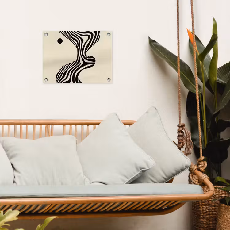 Tuinposter - Beige - Lijnen - Golvend - Abstract — 5