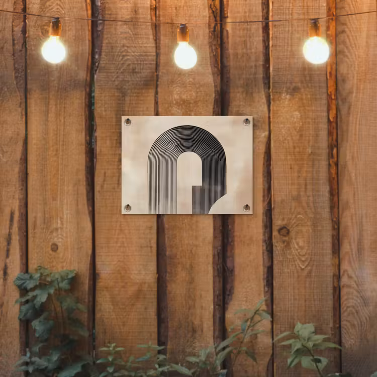 Tuinposter - Boog -  Strepen - Minimalistisch - Zwart — 2