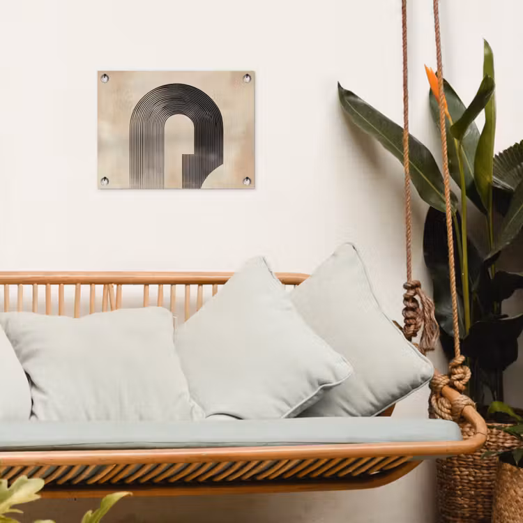 Tuinposter - Boog -  Strepen - Minimalistisch - Zwart — 5