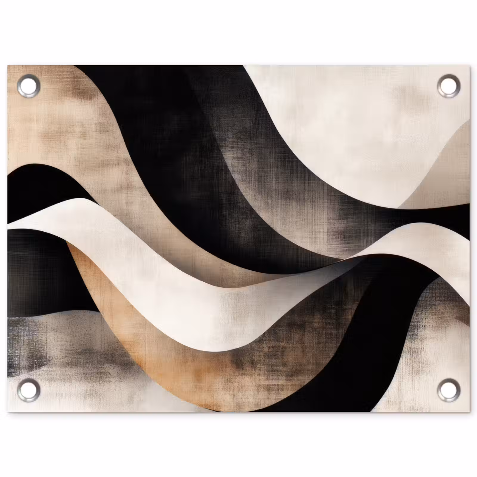 Tuinposter - Abstract - Golven - Zwart - Verweerd — 1
