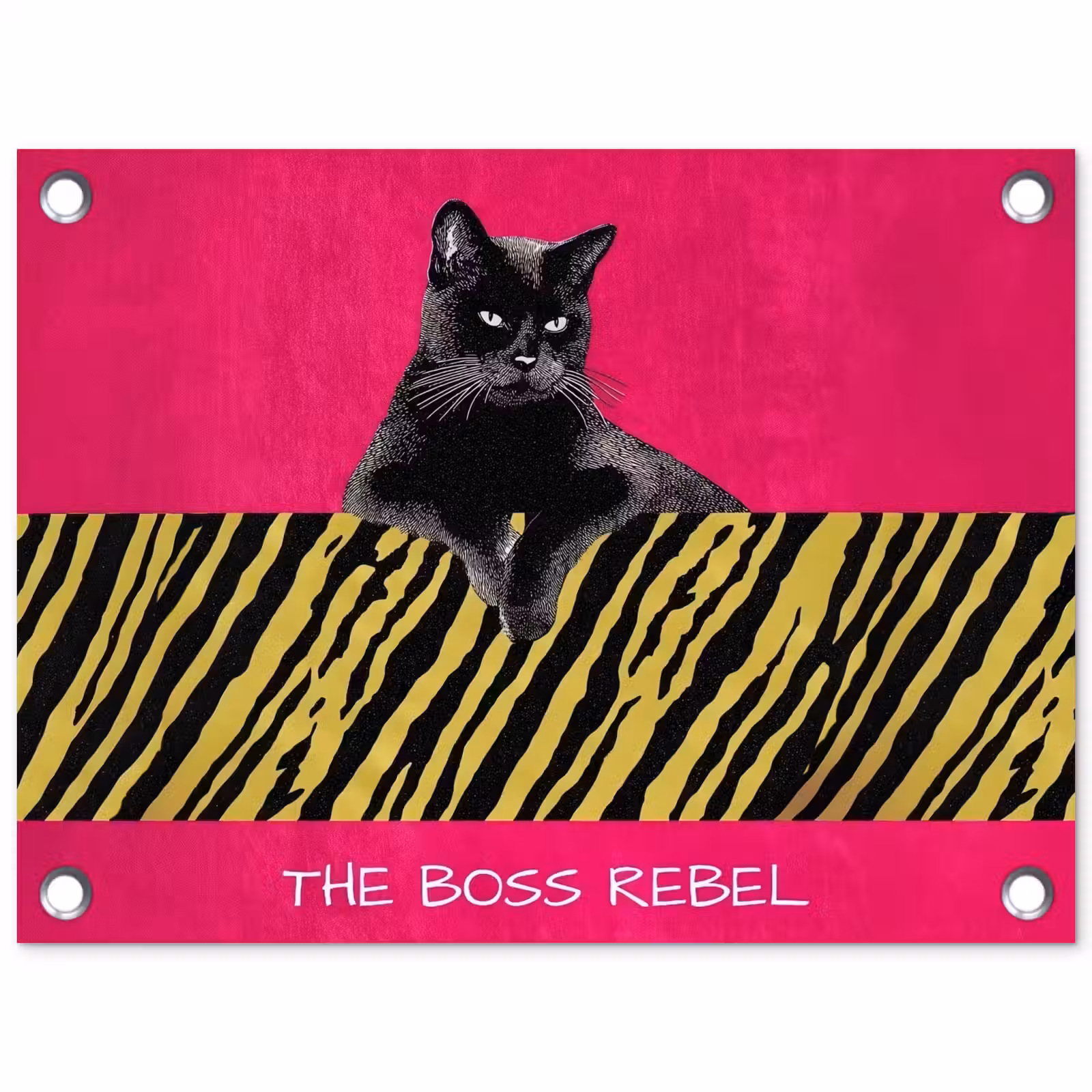 Tuinposter - Kat - Baas - Roze - Tijgerprint — 1