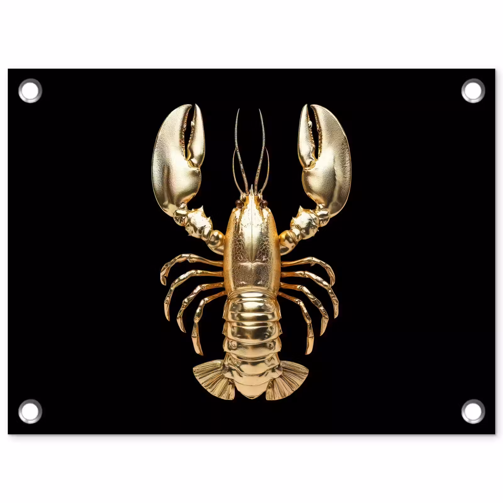 Tuinposter - Kreeft - Goud - Textuur - Zwart — 1