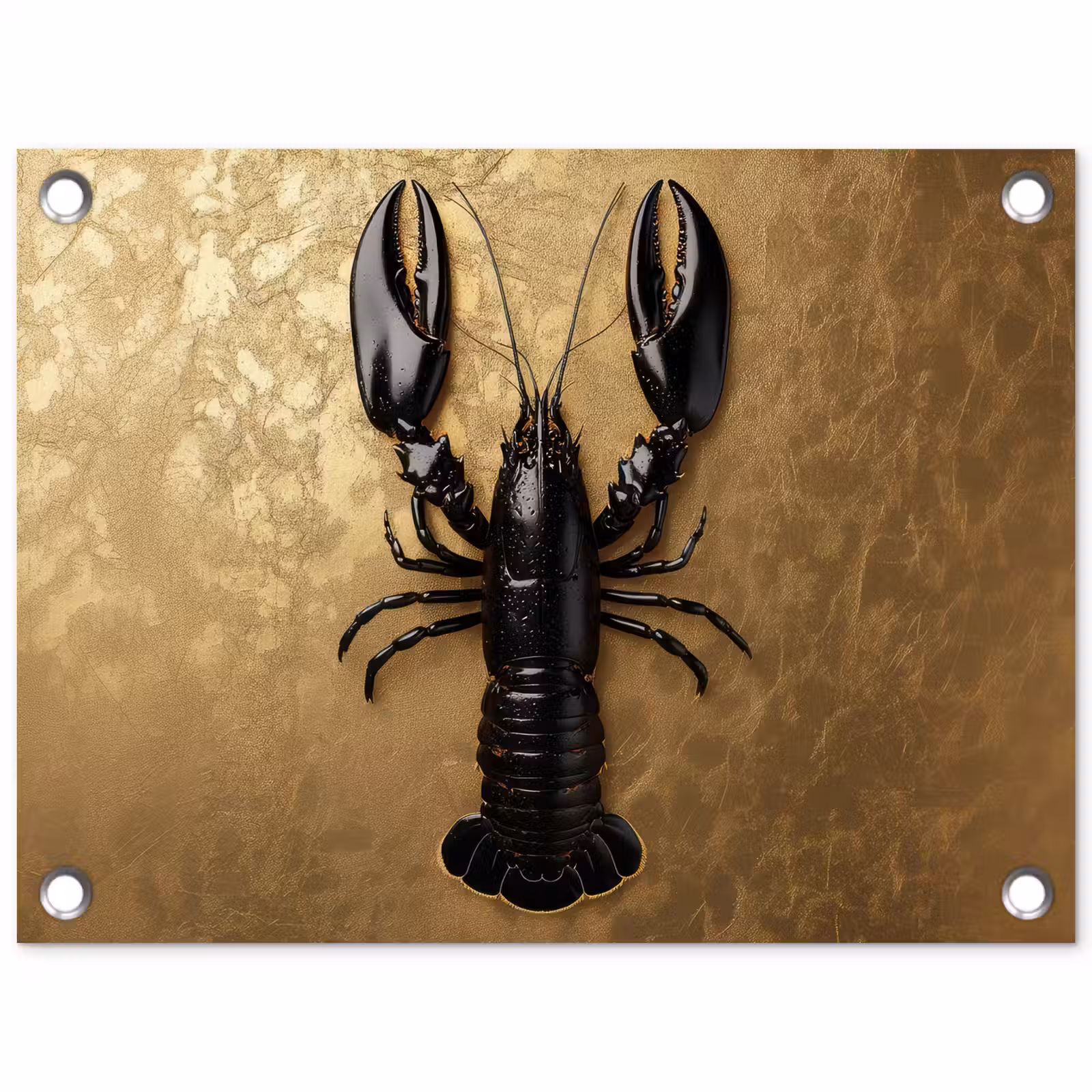 Tuinposter - Kreeft - Zwart - Goud - Luxe — 1