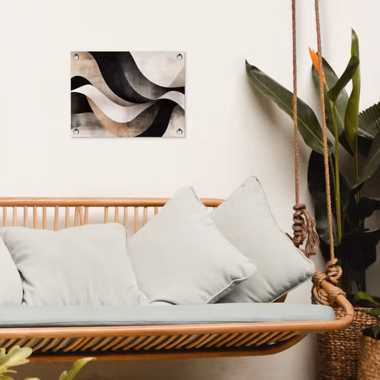 Tuinposter - Abstract - Golven - Zwart - Verweerd — 5