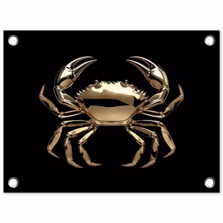 Tuinposter - Goud - Krab - Dieren - Zwart — 1