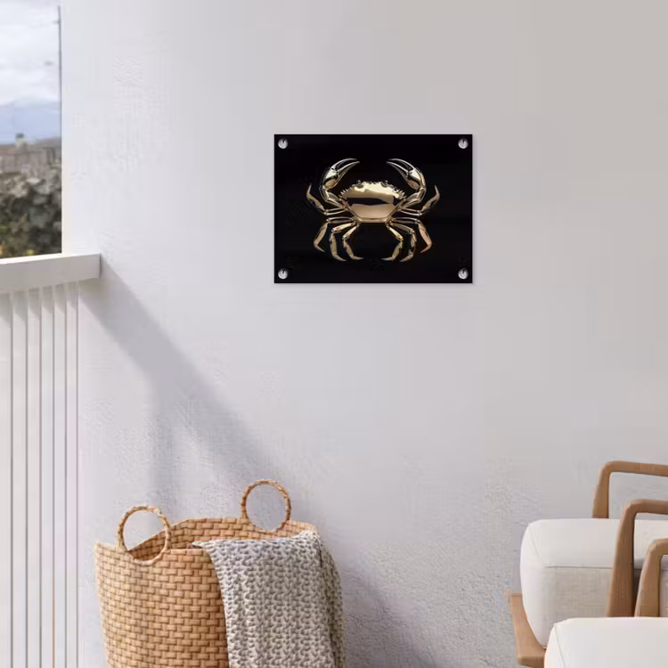 Tuinposter - Goud - Krab - Dieren - Zwart — 3