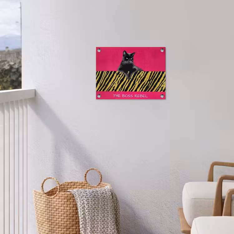 Tuinposter - Kat - Baas - Roze - Tijgerprint — 3