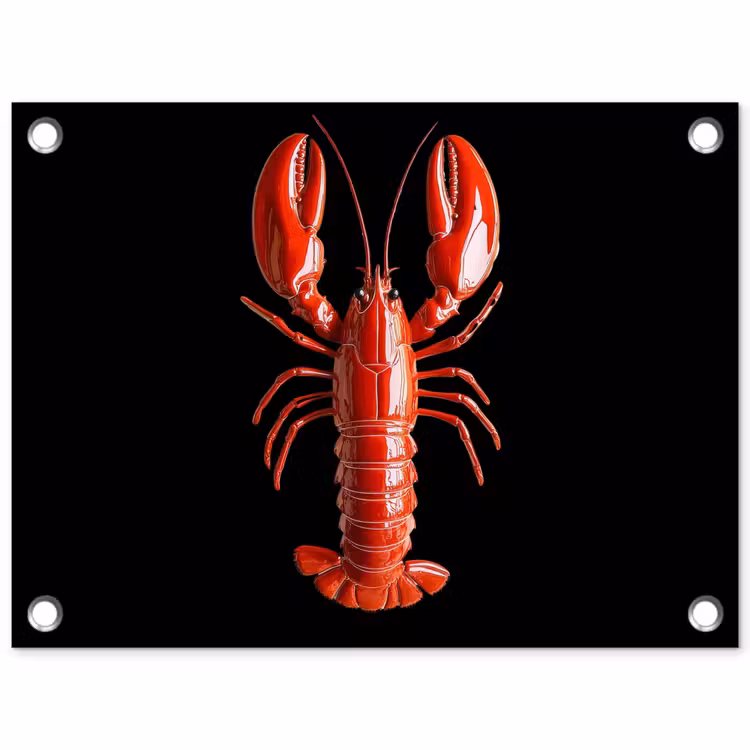 Tuinposter - Kreeft - Glossier Rood - Zwart — 1