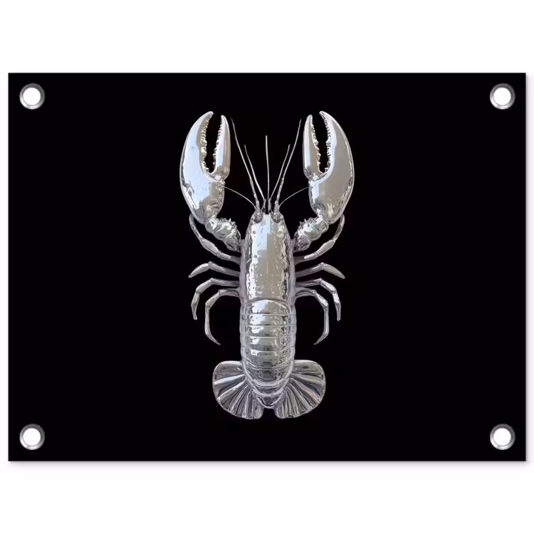 Tuinposter - Kreeft - Zilver - Metallic - Luxe — 1