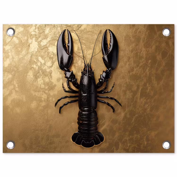 Tuinposter - Kreeft - Zwart - Goud - Luxe — 1
