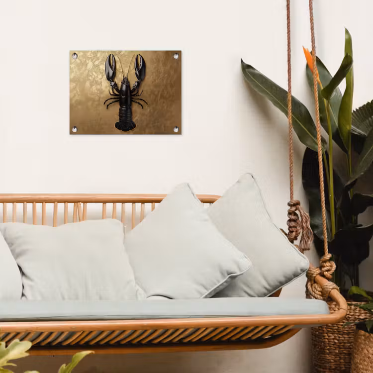 Tuinposter - Kreeft - Zwart - Goud - Luxe — 5