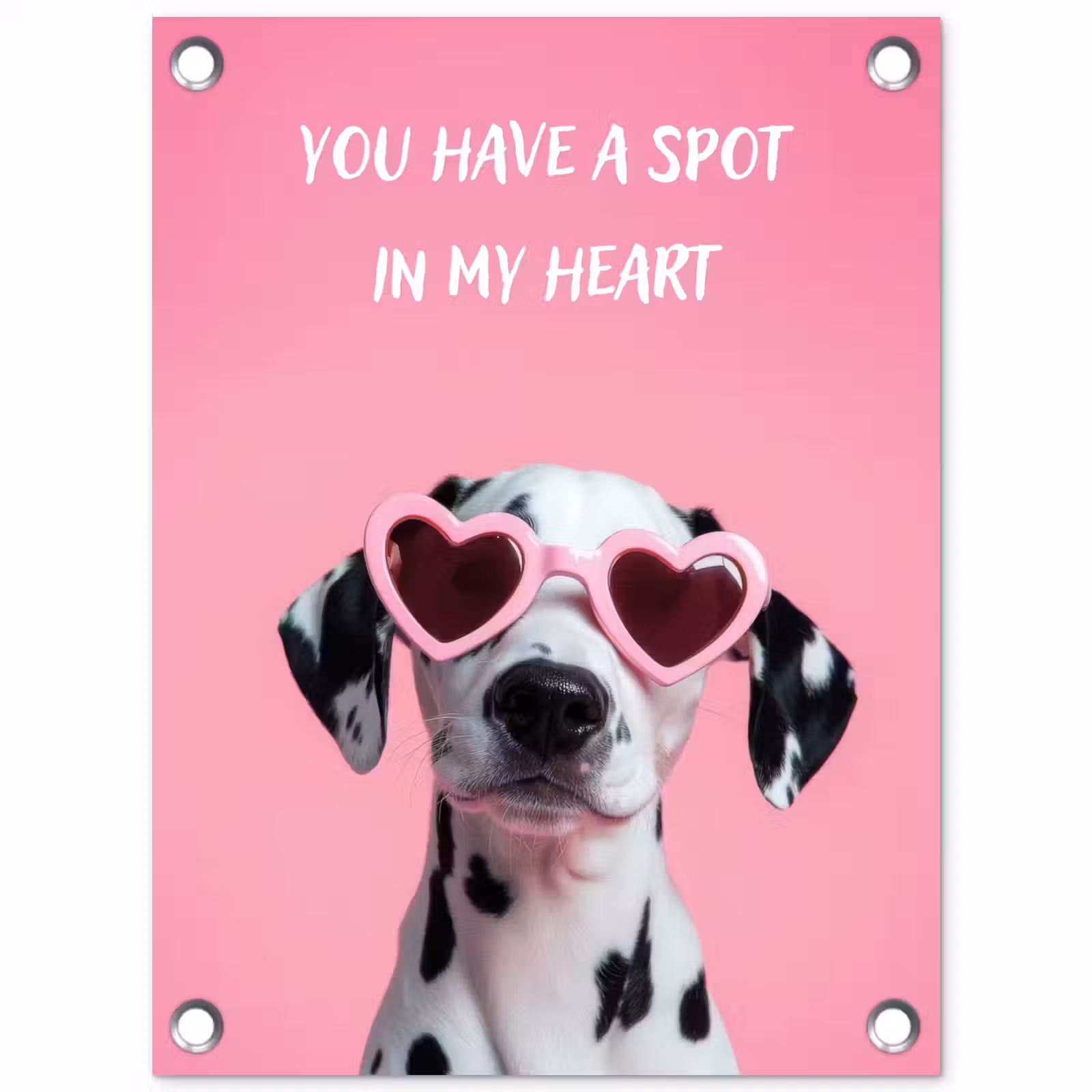 Tuinposter - Hartjes - Hond - Valentijn - Roze — 1