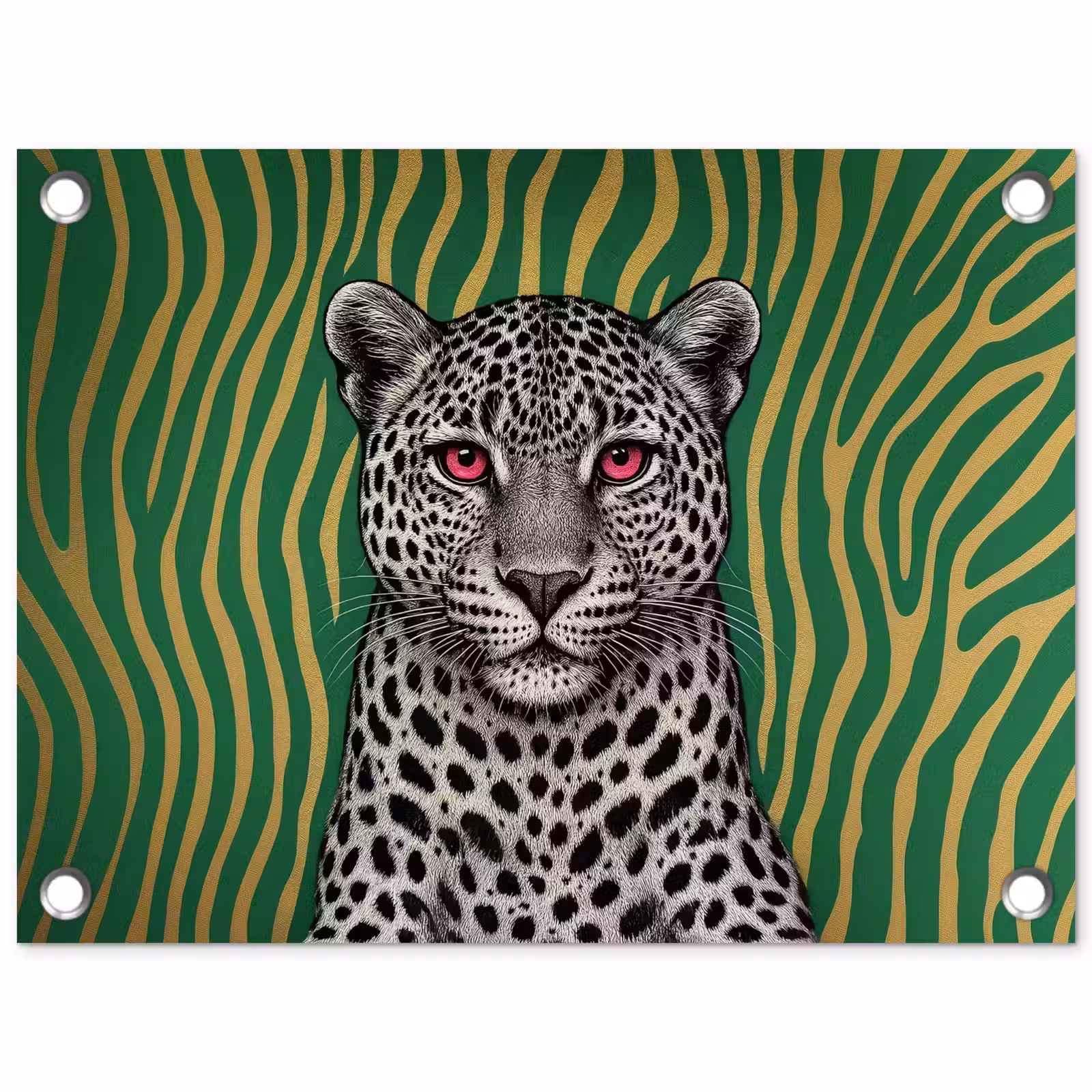 Tuinposter - Panter - Zebrapatroon - Groen — 1