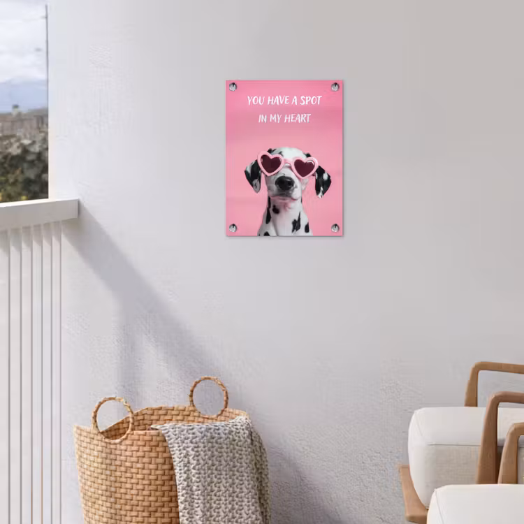 Tuinposter - Hartjes - Hond - Valentijn - Roze — 3