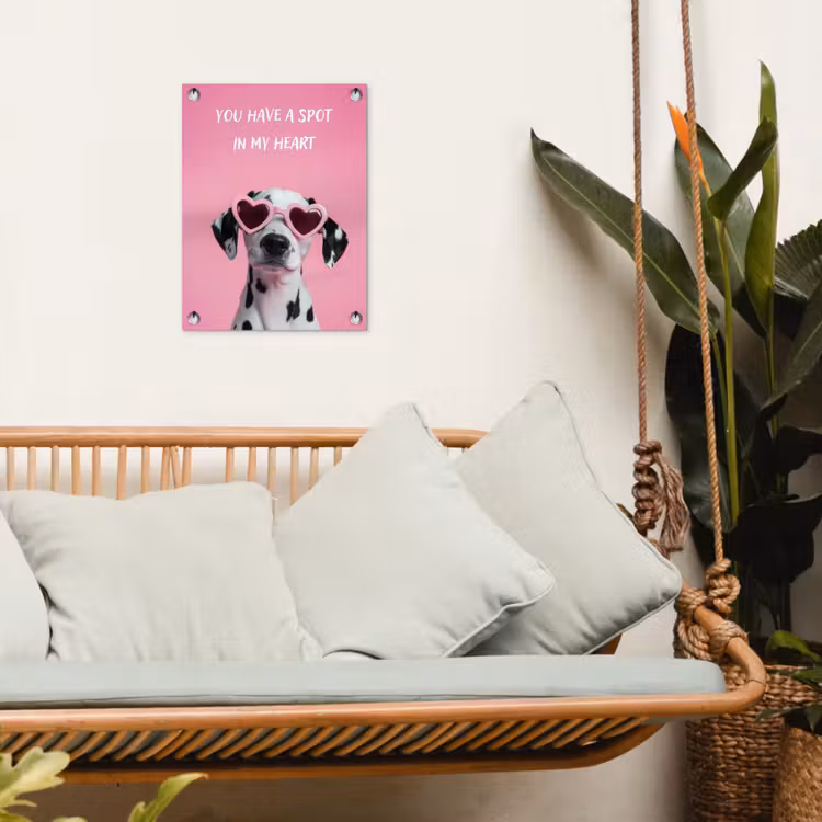 Tuinposter - Hartjes - Hond - Valentijn - Roze — 5