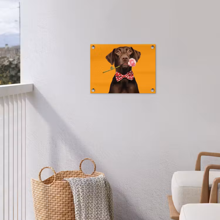 Tuinposter - Hond - Oranje - Roos - Valentijn — 3