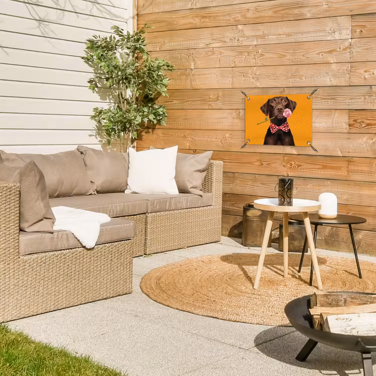 Tuinposter - Hond - Oranje - Roos - Valentijn — 4