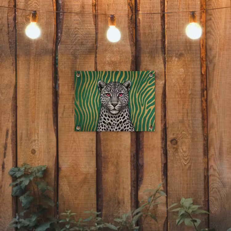 Tuinposter - Panter - Zebrapatroon - Groen — 2