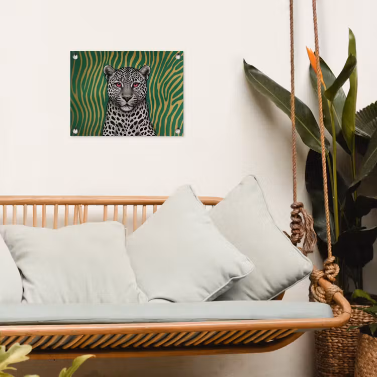 Tuinposter - Panter - Zebrapatroon - Groen — 5