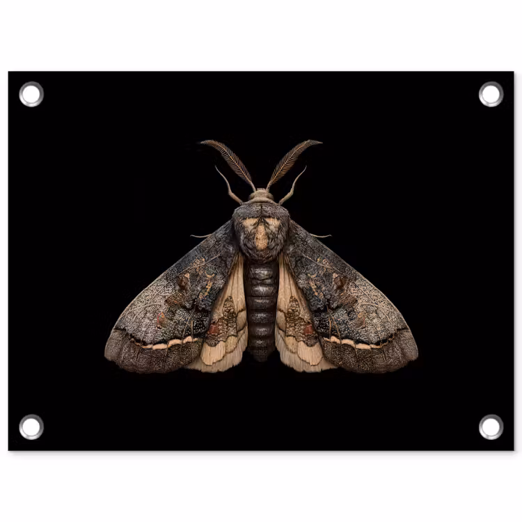 Tuinposter - Mot - Bladachtig - Grijs — 1