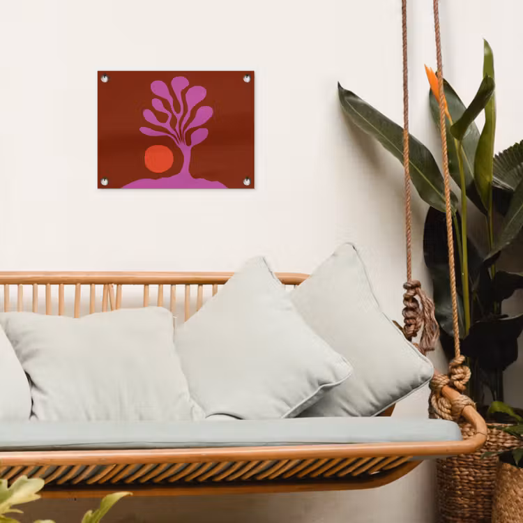 Tuinposter - Boom - Paars - Cirkel - Vloeiend — 5