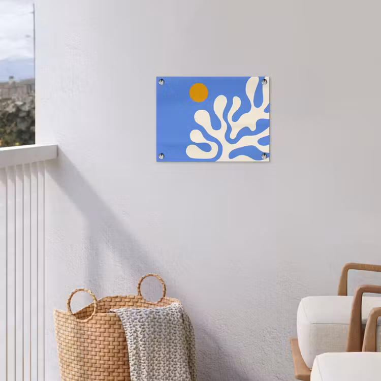 Tuinposter - Minimalistisch - Organisch patroon - Blauw — 3
