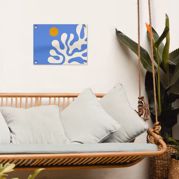 Tuinposter - Minimalistisch - Organisch patroon - Blauw — 5