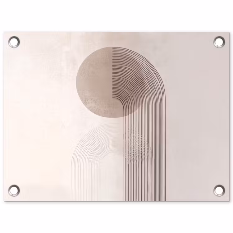 Tuinposter - Minimalistisch - Cirkel - Lichtgrijs — 1